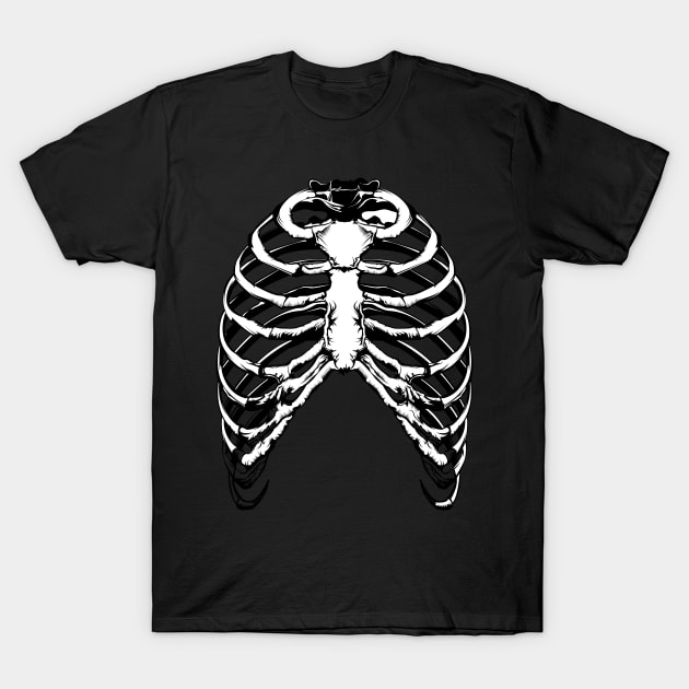 Skeleton Ribs T-Shirt by lavdog